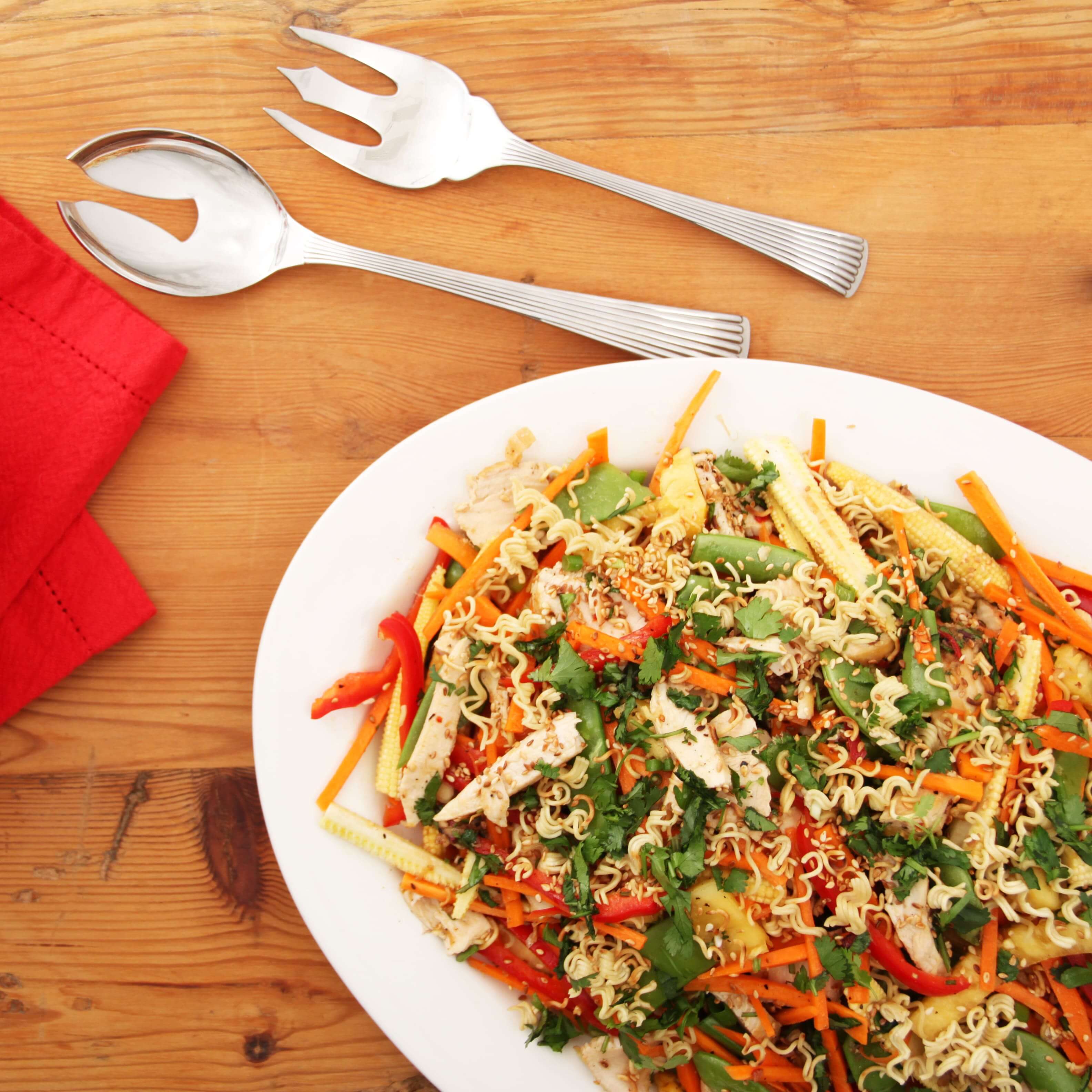 Crunchy chicken noodle salad